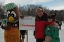 Ookpik with our Enbridge sponsor, and Lynn (in her ever-present Carnival hat).