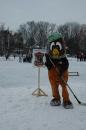 Ookpik is ready to play Pond Hockey!